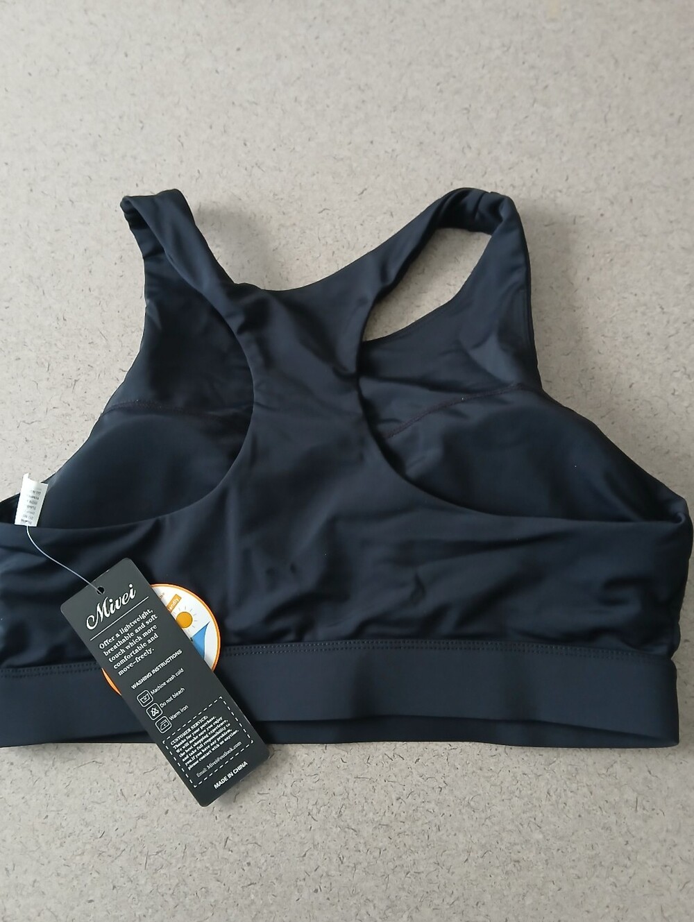 Mivei Swim Black Sports Bra Size Large Sun Protection Size L